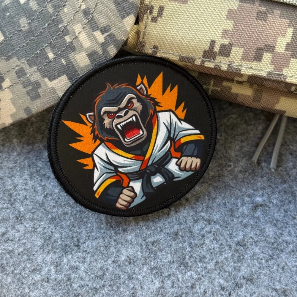 Parche de insignia de moral de mono de Judo Chevron, pegatina decorativa de equipo militar táctico, parches de gancho y bucle impresos para ropa - imagen 5