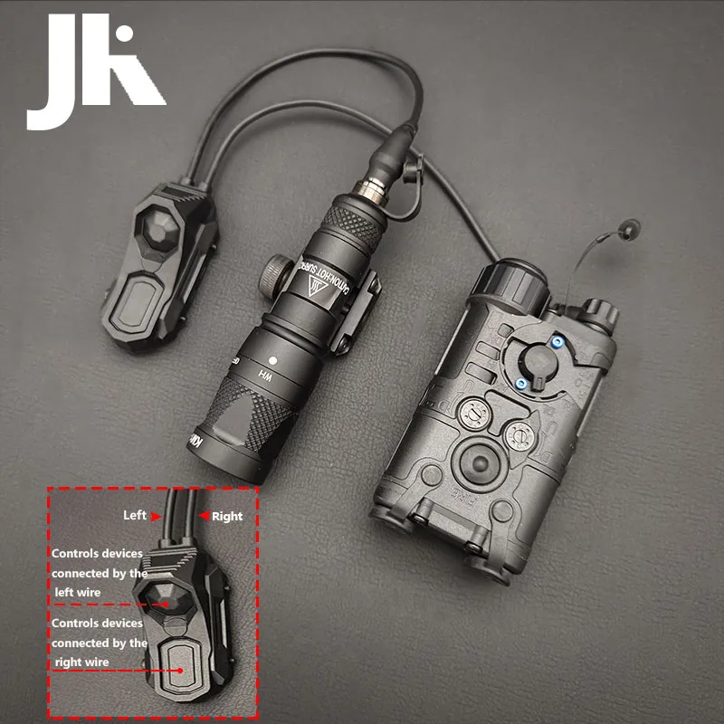 Interruptor de presión táctico AXON para linterna, interruptor trasero remoto de doble función para M300, M600B, Airsoft, arma, luz de explorador, PEQ15, DBAL-A - imagen 3