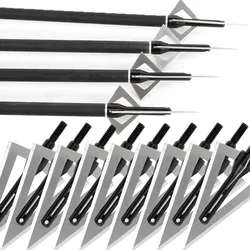 Puntas anchas de hoja afilada para tiro con arco de 120 granos, 6/12 Uds., punta de flecha, puntas atornilladas universales para tiro al aire libre, caza, flechas DIY