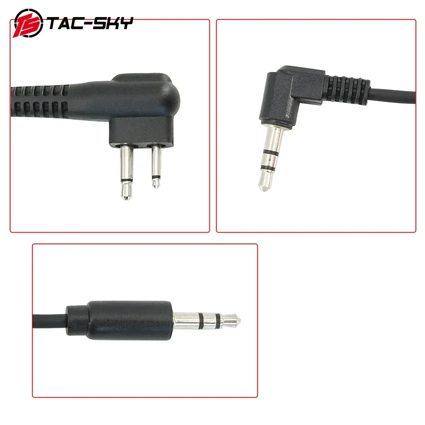 Cable de micrófono de TAC-SKY, adaptador Motorla de 2 pines a 3,5mm para MSA SORDIN/Impact Sport/Walker's Razor Shooting Airsoft, auriculares tácticos - imagen 4
