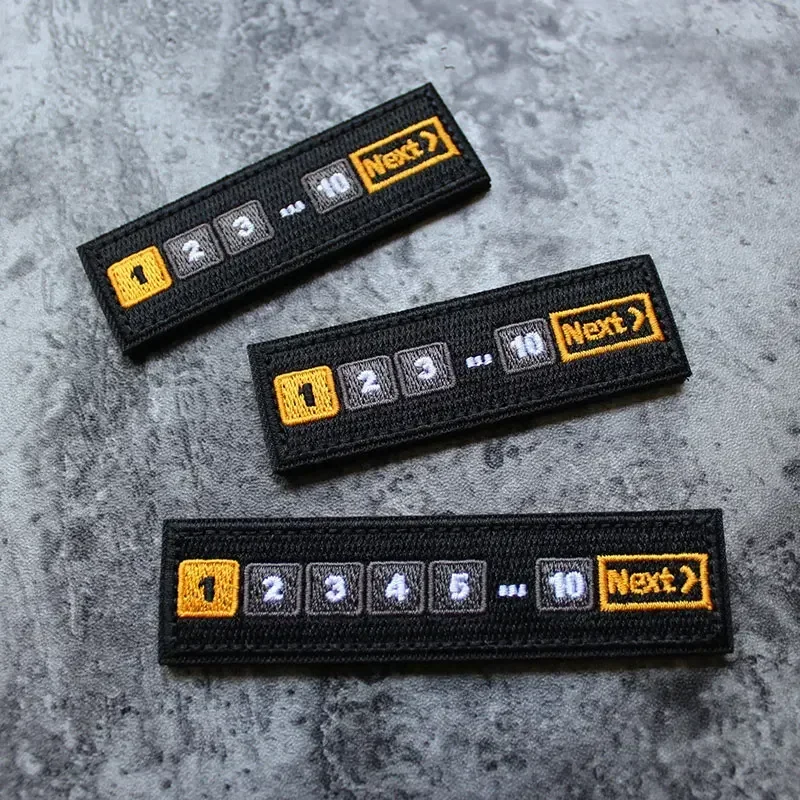 Parche de gancho y bucle largo con número de barra de uno a diez emblemas siguientes, tira de pecho bordada completa, pegatinas de chaleco táctico de mochila al aire libre - imagen 3