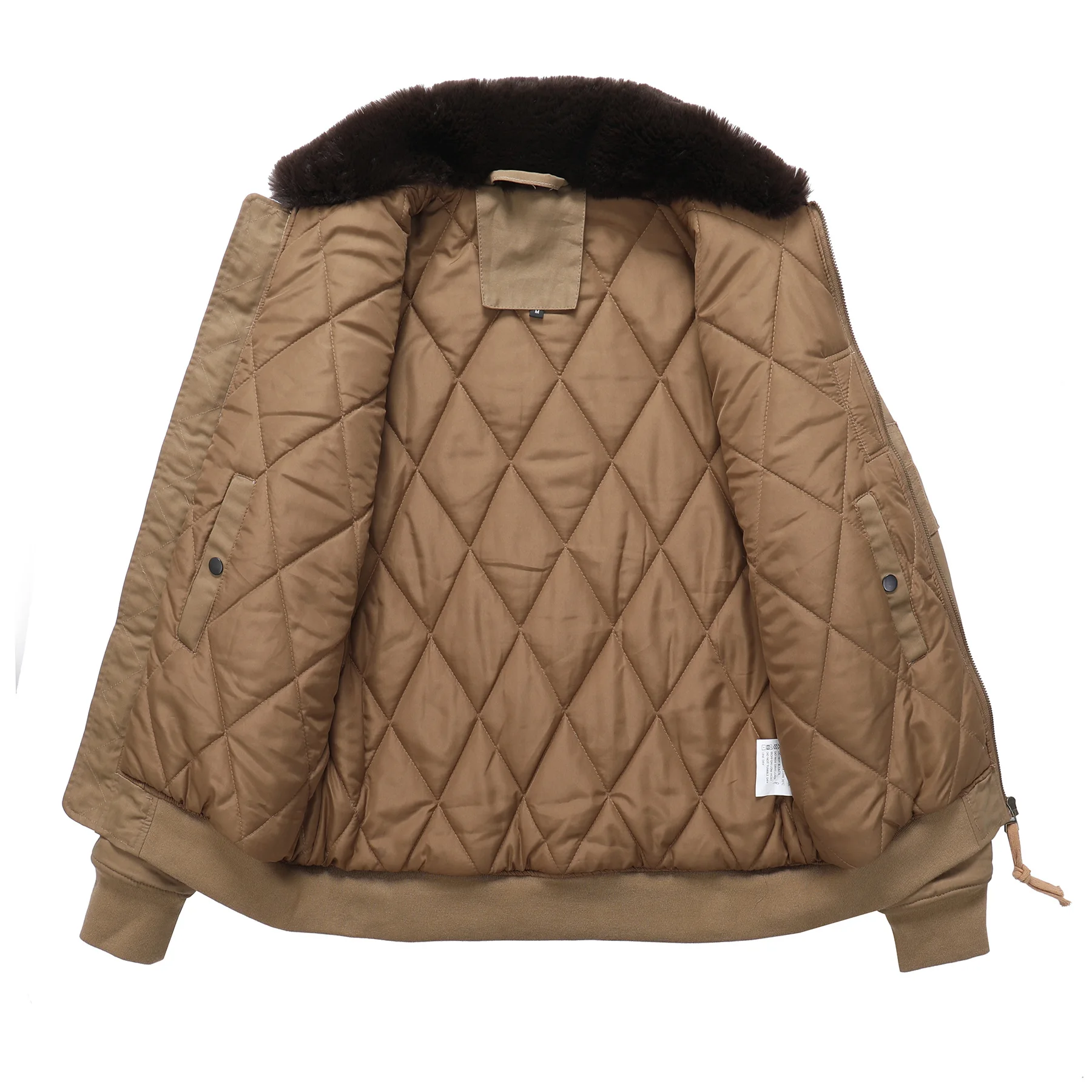 Chaquetas Bomber militares con múltiples bolsillos para hombre, Parkas gruesas y cálidas de carga, Cuello de piel, cortavientos de piloto, chaqueta táctica, Otoño e Invierno - imagen 2