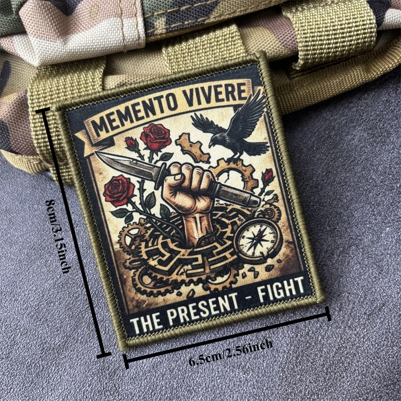 Parche táctico MEMENTO MORI militar con gancho y bucle para ropa - imagen 5