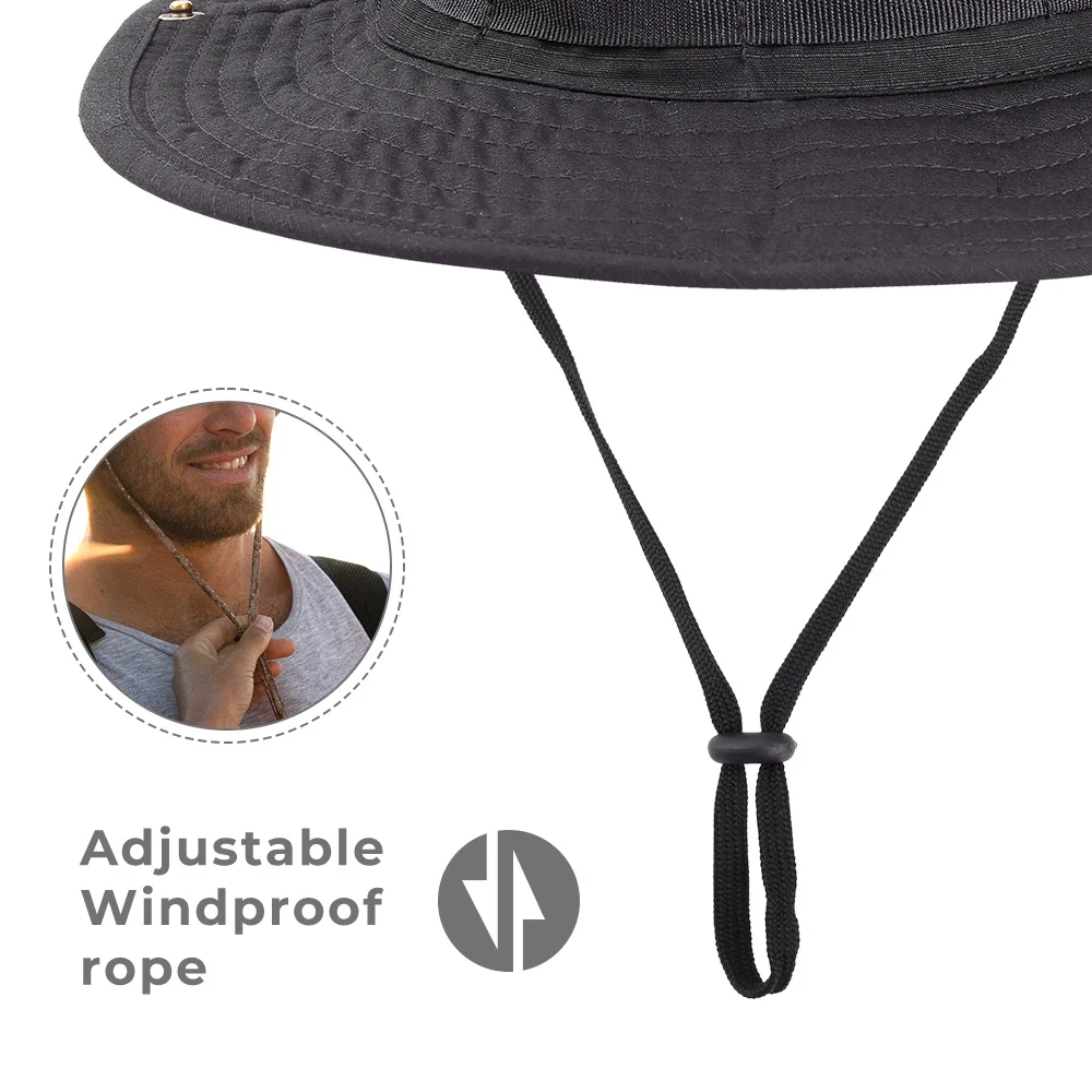 Gorra de pesca para deportes al aire libre, viseras de protección solar, sombrero de cubo para acampar, militar, Airsoft, ciclismo, táctico, Bob, ala ancha, Bonnie para hombres - imagen 4