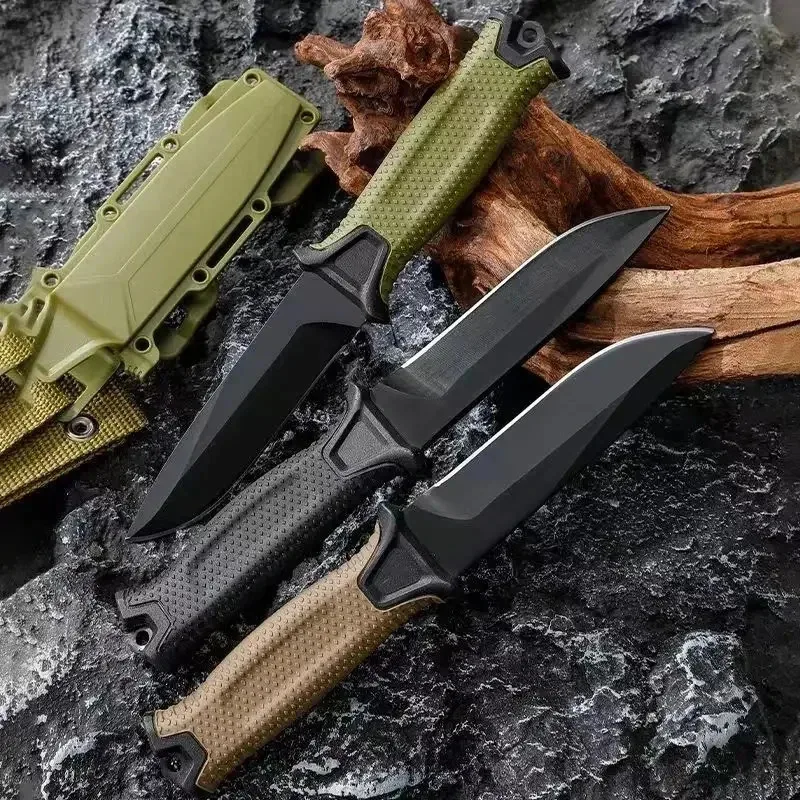 Cuchillo de supervivencia al aire libre de acero inoxidable 2024, cuchillo de bolsillo portátil para acampar, cuchillos tácticos militares - imagen 2