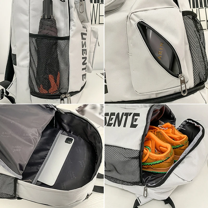 Mochila deportiva para raqueta de bádminton, bolsa para raqueta de tenis con zapatos, mochila para acampar al aire libre, senderismo, escalada, mochila escolar de fin de semana - imagen 5