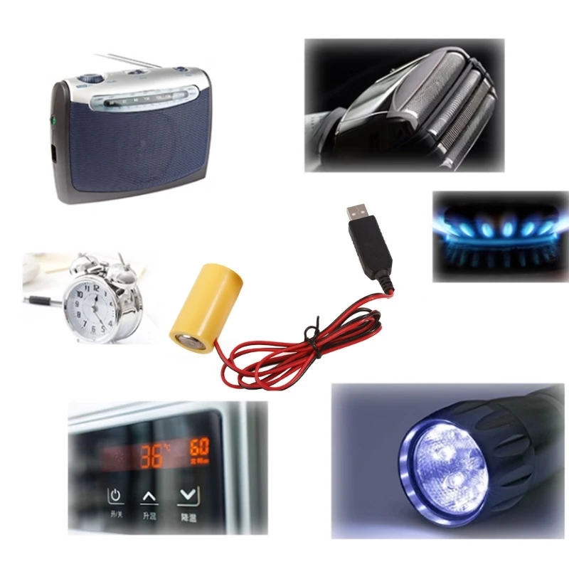 USB a 4,5 V LR14 C batería eliminar Cable batería simulada Cable alimentación Dropship - imagen 2