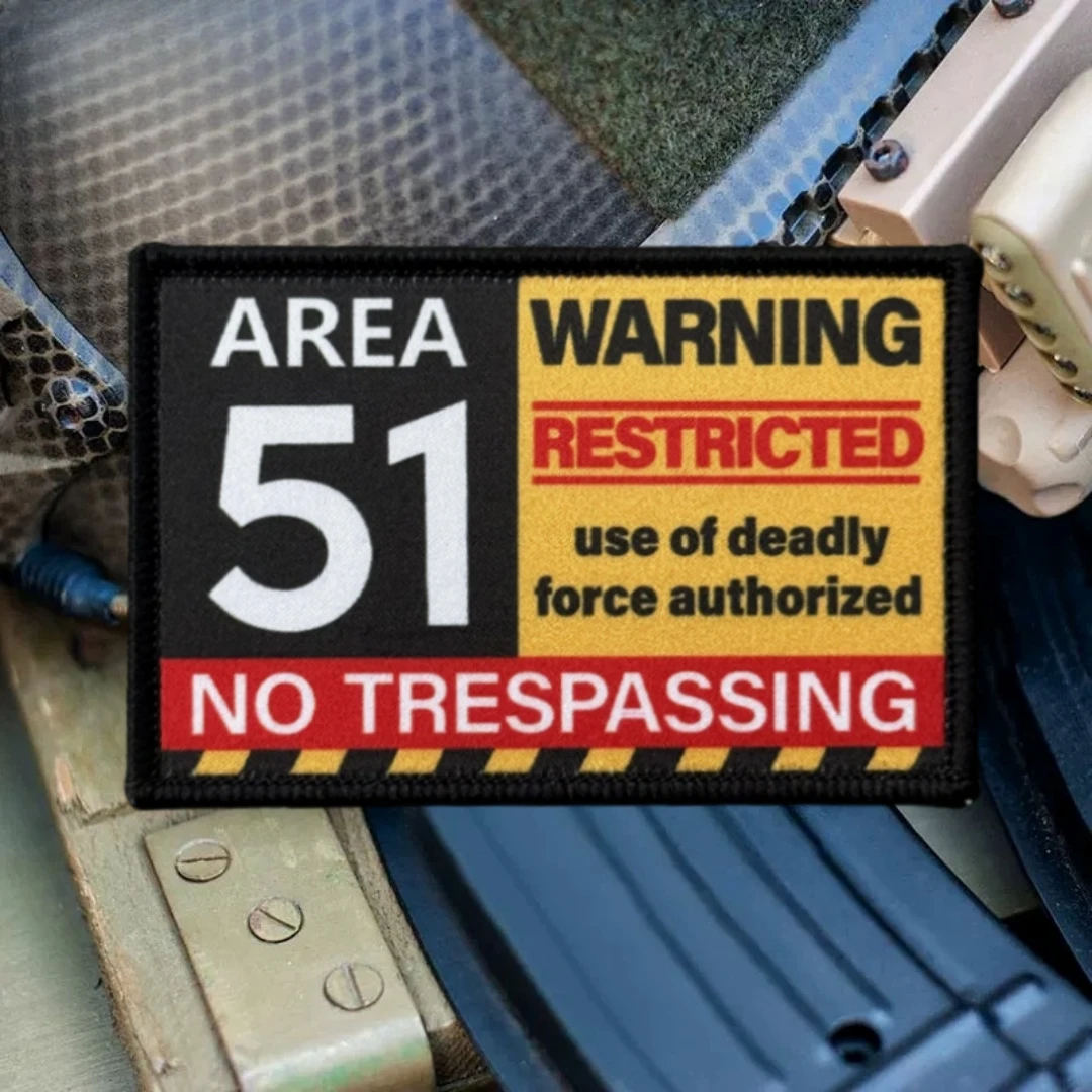 Advertencia 51 parches impresos de gancho y bucle para ropa insignia de moral táctica decoración de mochila del ejército militar pegatina personalizada - imagen 4