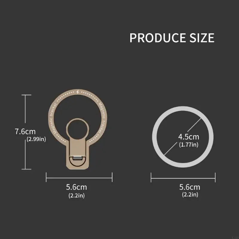 Soporte magnético plegable para teléfono, soporte fino aluminio con rotación 360, instalación sencilla para dispositivos - imagen 3