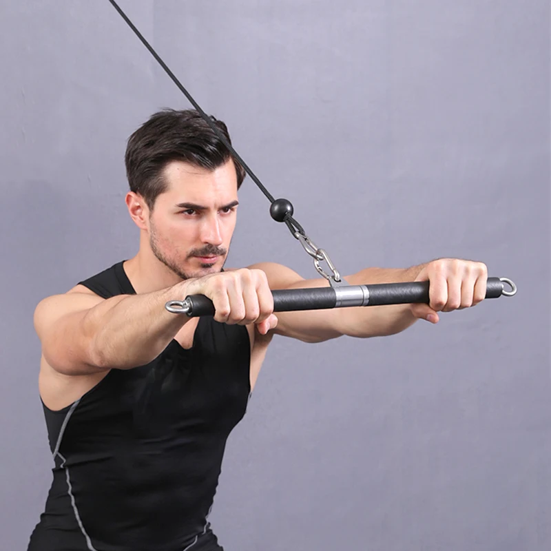 Juego de Cables Multifunción para Gimnasio en Casa: Cuerda de Entrenamiento para Bíceps y Tríceps, Barra de Dominadas, Agarradera para Máquina de Poleas