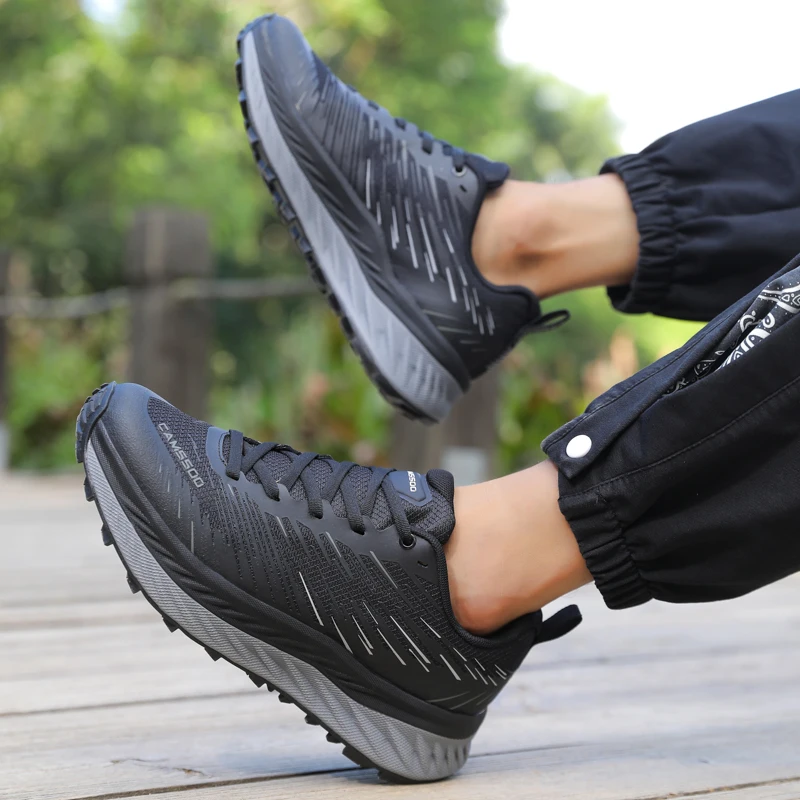 CAMSSOO zapatos de malla transpirables para senderismo al aire libre, zapatos para correr para hombre, zapatillas todoterreno para mujer, zapatos informales para caminar en montaña - imagen 4