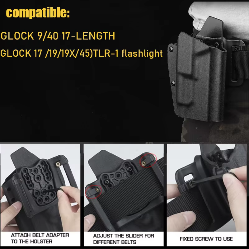 G-TLR Funda táctica KYDEX ligera para GLOCK 17/19/45 TLR-1 caza - imagen 2