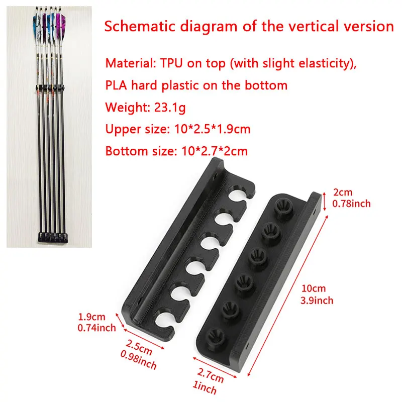 Estante de flecha de tiro con arco montado en la pared puede contener 6 uds de flecha para exhibición en interiores soporte de flecha arco objetivo de entrenamiento de caza - imagen 3