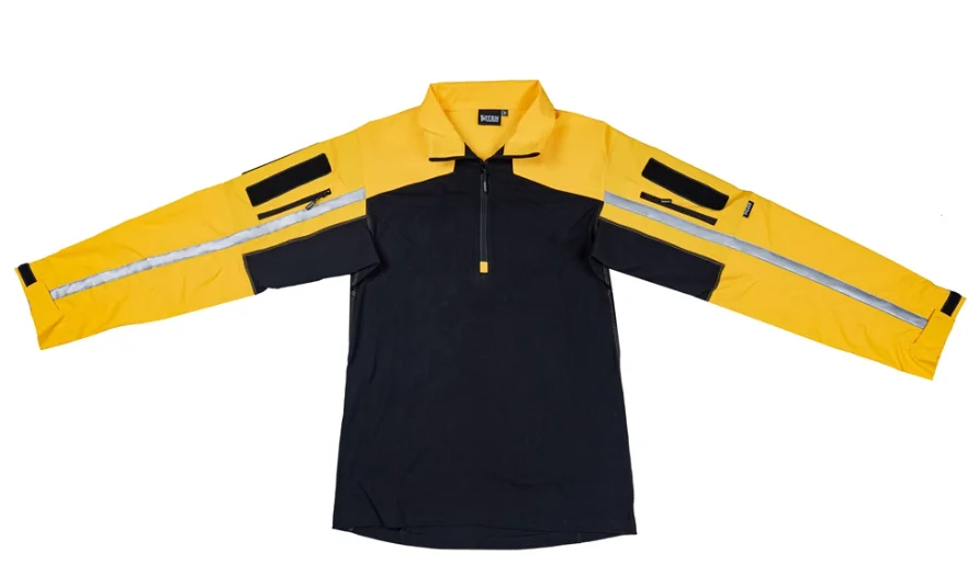 Uniforme de combate con tira reflectante, camiseta para deportes al aire libre, amarillo anaranjado - imagen 3