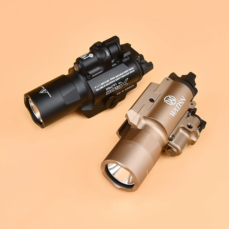 WADSN Airsoft X400 Ultra linterna X400U punto rojo verde mira láser caza Scout lámpara 510 lúmenes luz de alta potencia ajuste riel de 20MM - imagen 3