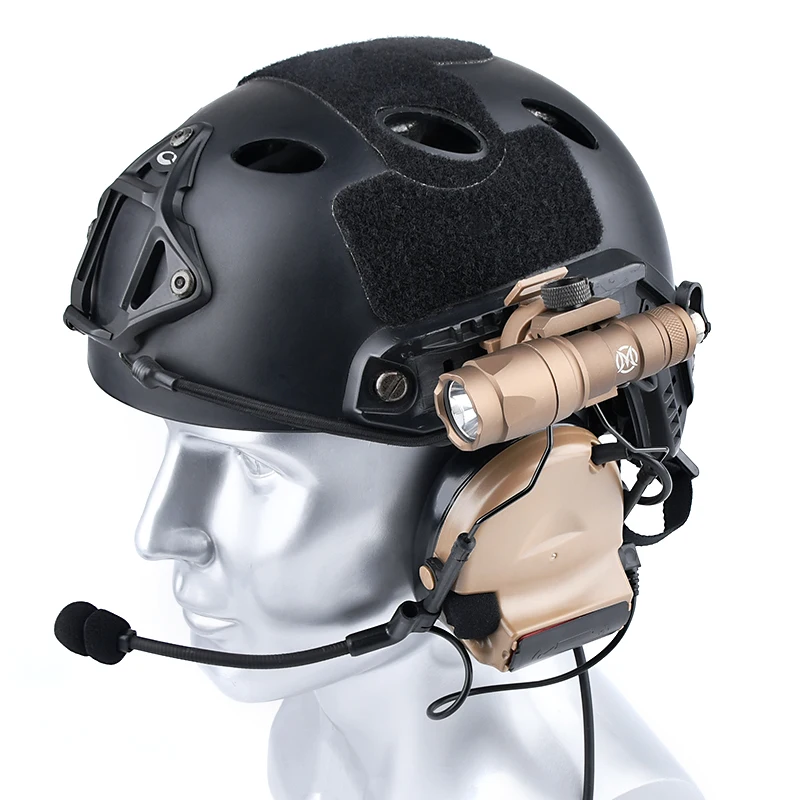 WADSN-auriculares tácticos Comta II para comunicación de caza al aire libre, auriculares de tiro Airsoft con adaptador de riel para casco Kenwood U94 PTT - imagen 4