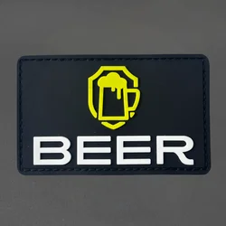 Parche táctico PVC Beer con velcro para brazalete y chaleco