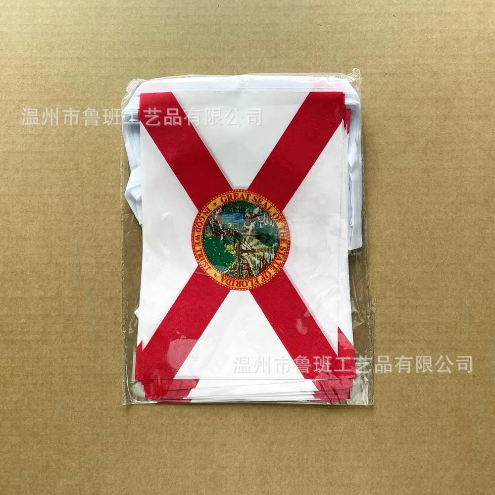 BANDERA DE SKY 14x21 cm 20 unids/lote banderines de Florida banderines de cadena de estado de EE. UU. Banner para decoración de fiesta y Festival