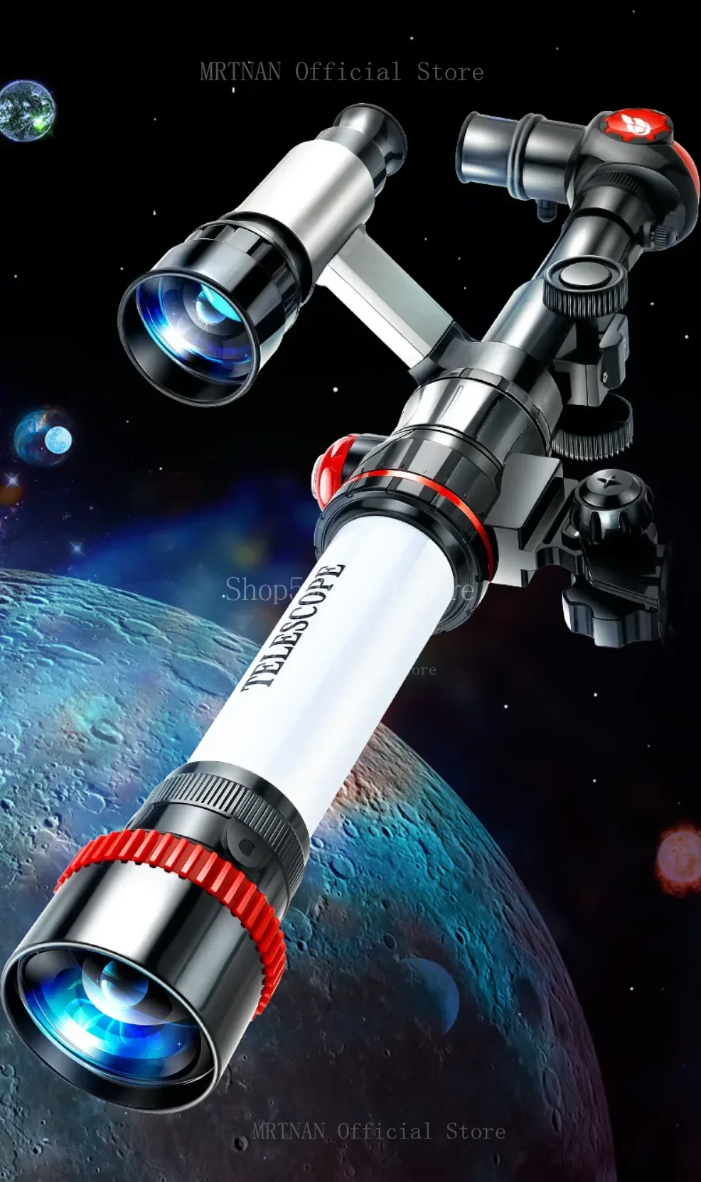 Telescopio monocular rojo para observación