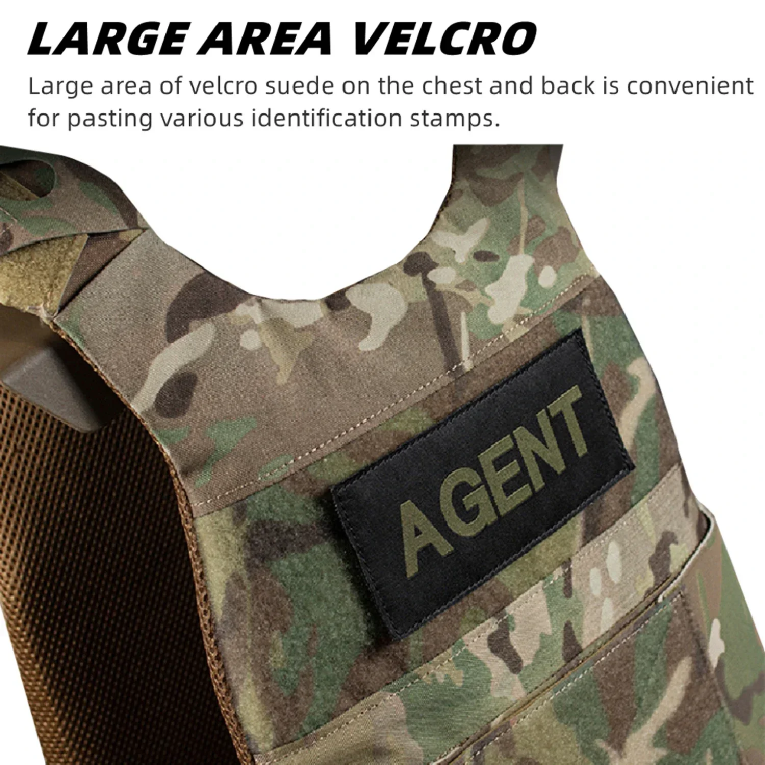 Portador de placa MOLLE de perfil bajo para adultos con faja de gancho y bucle, chaleco de seguridad con soporte elástico lateral para caza Airsoft - imagen 3