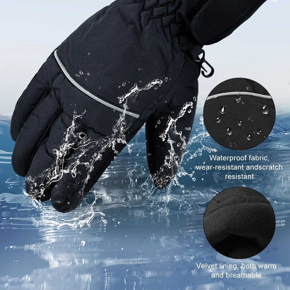 Guantes calefactables de caza para hombres y mujeres, guantes térmicos de invierno, guantes calefactores impermeables con pantalla táctil, calentador de manos con batería - imagen 3