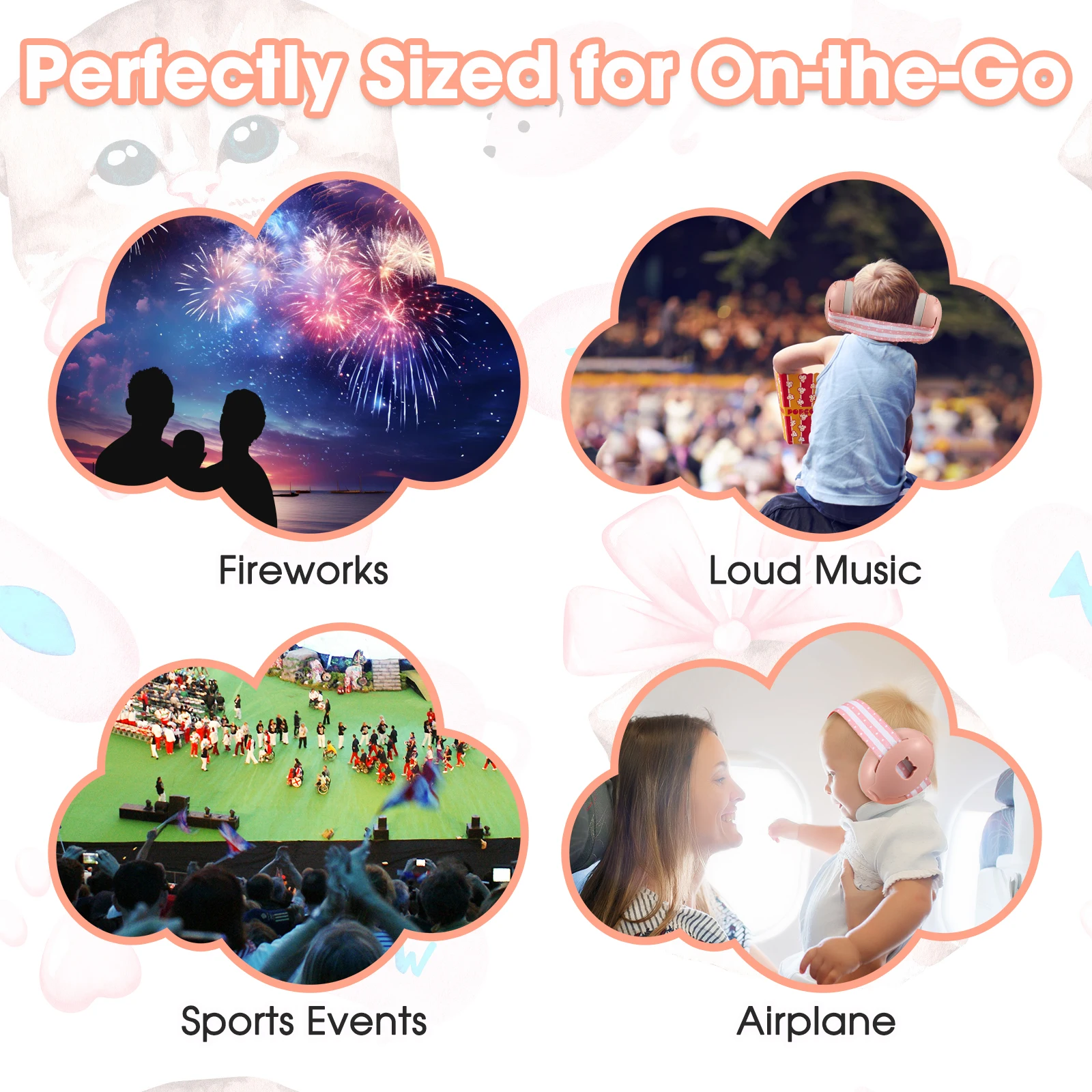 YHKEMA-auriculares con cancelación de ruido para bebés, orejeras con protección para los oídos para bebés con diadema elástica para viajes, accesorios para bebés - imagen 2