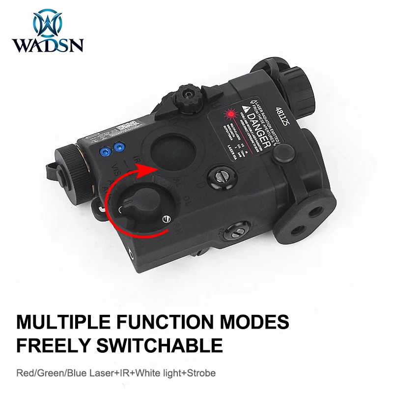 WADSN-LA-5B PEQ15, láser IR de punto rojo, verde, azul, linterna blanca, Airsoft, indicador táctico para riel de 20MM, PEQ-15 de caza al aire libre - imagen 4
