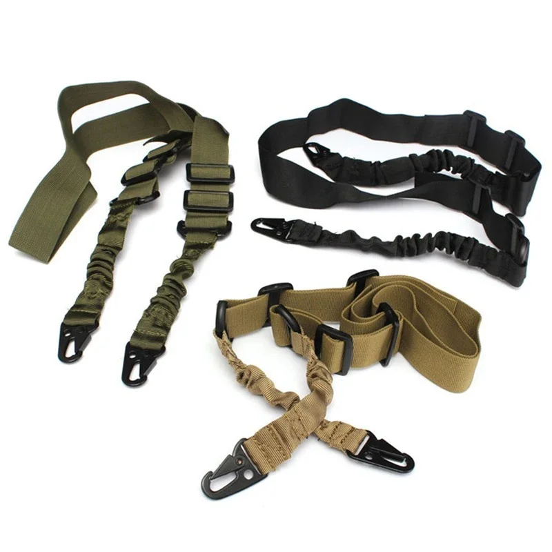 Eslinga táctica militar de 2 puntos para pistola, correa para hombro, eslinga para Rifle, cinturón elástico para Airsoft, cuerda para pistola, accesorios de caza y tiro - imagen 2