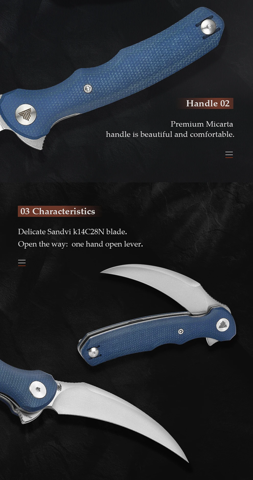 Cuchillo plegable TRIVISA Pikal abierto