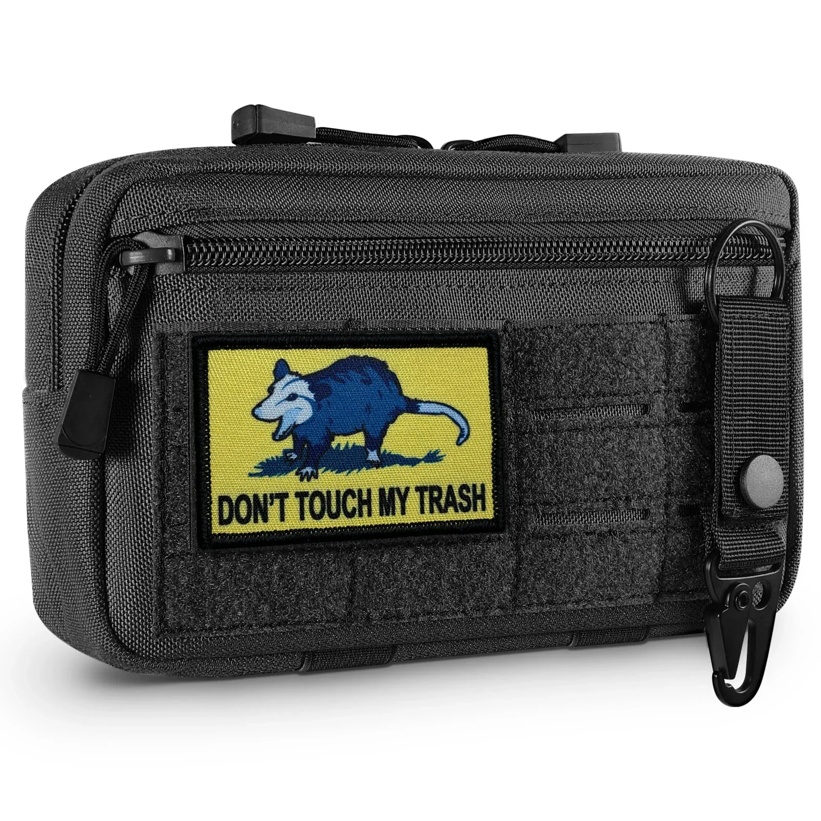 No toques mi basura y sin paso en parches de moral Snek de 2'x3' con respaldo de gancho y bucle: emblemas divertidos para ropa, bolsos - imagen 2