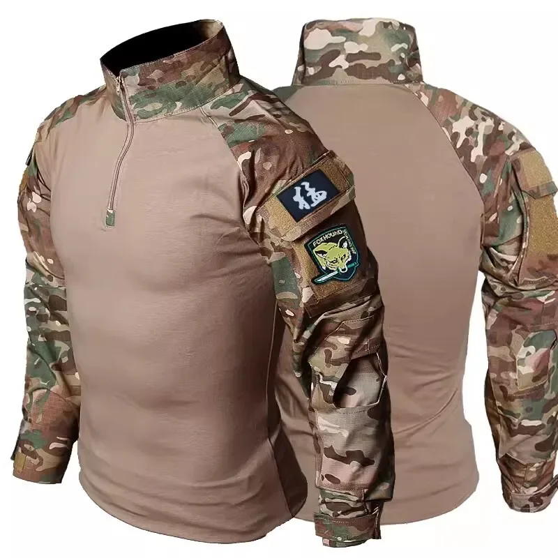 Camisetas de caza para hombre, camisa de combate militar táctico de manga larga, camisas para exteriores, camisetas para escalar y senderismo, camisetas para acampar y pescar - imagen 2
