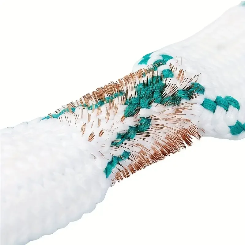 Serpiente universal para limpieza de armas con 2 cepillos de latón integrados, cuerda de orificio de fibra de poliéster para mantenimiento y limpieza de escopetas 12GA - imagen 3