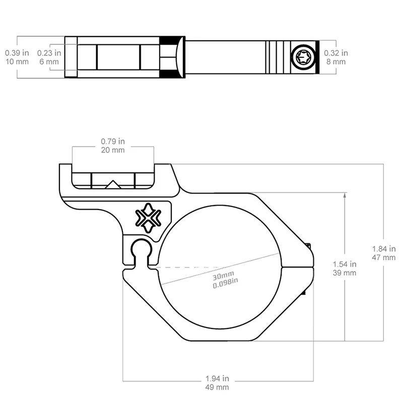 Vector Optics Nivel de burbuja de 30/34 mm en el lado del anillo Se adapta a miras de rifle de 30/34 mm - imagen 2