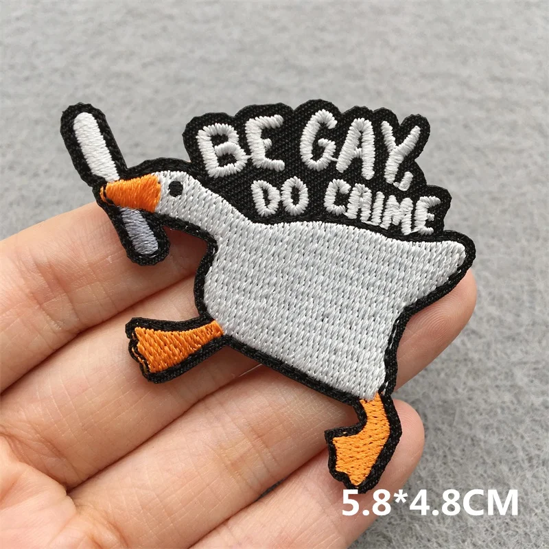 Parche de animales de dibujos animados, parches para planchar para ropa, cuchillo, parches bordados de pato en ropa, parche Fusible para insignias de ropa - imagen 5