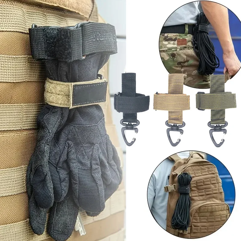 3 uds Molle cinturón Keeper correas Clip llaveros soportes para mosquetones gancho botella de agua colgador llavero cierre accesorio de caza
