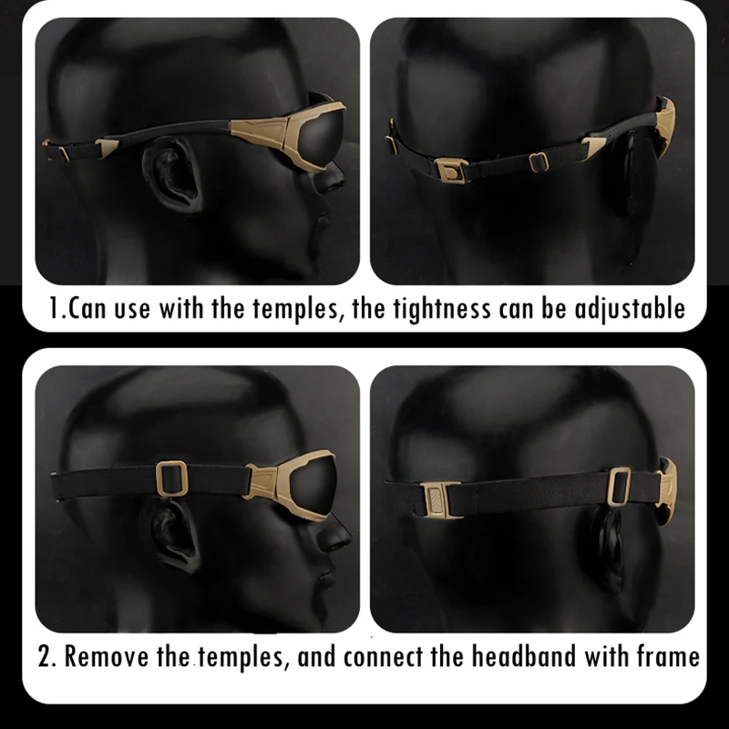 Gafas de sol tácticas para exteriores, lentes a prueba de viento y polvo para montar en motocicleta, montañismo y senderismo - imagen 5