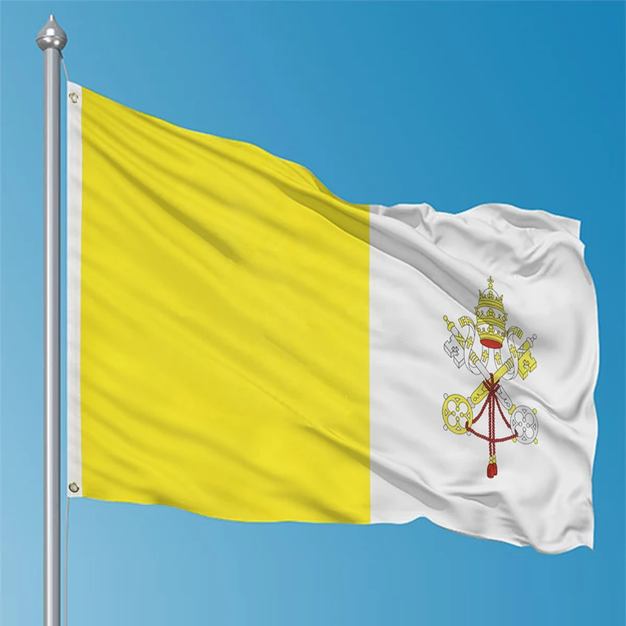 Bandera del Vaticano VA de 90x150cm, banderas del Vaticano, decoración impresa de poliéster, tapiz de pancarta - imagen 2