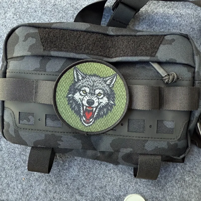 Parche de lobo militar, emblema de gancho y bucle, insignia de moral impresa, brazalete de combate, parche táctico para mochila - imagen 5