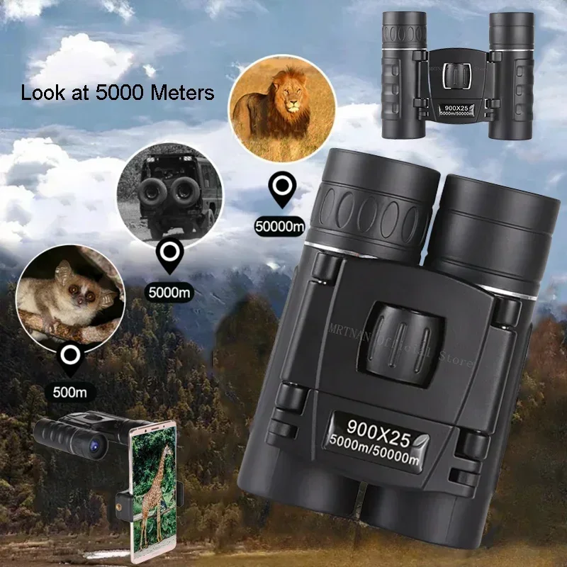 Binoculares potentes de 900x25, telescopio BAK4 de largo alcance, Monocular plegable portátil HD con poca luz para caza y acampada al aire libre - imagen 2