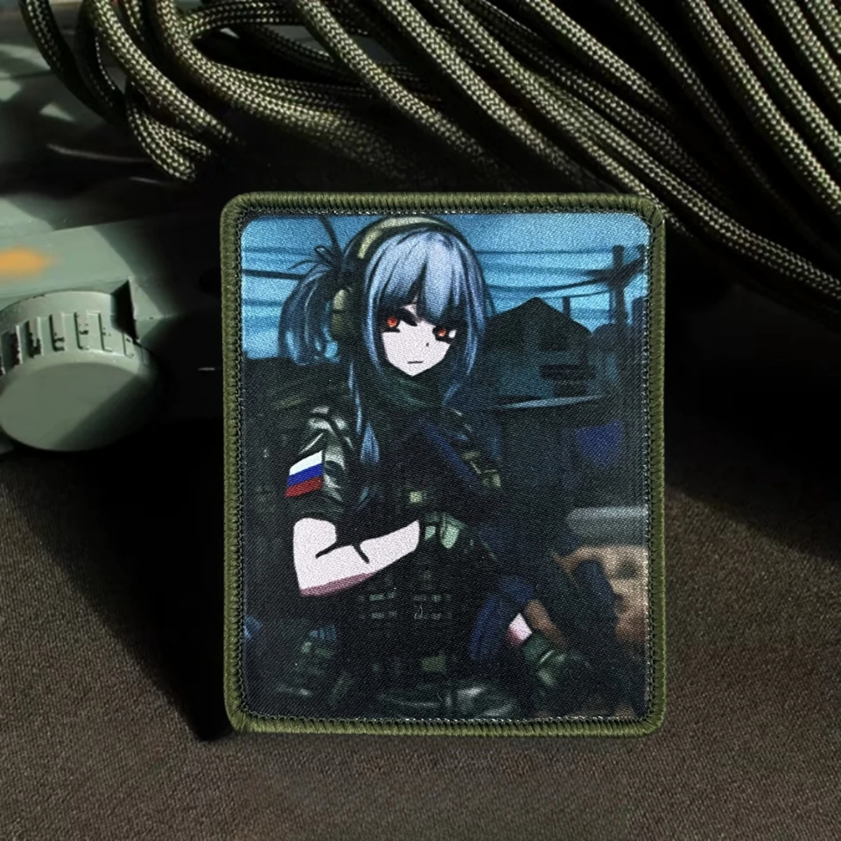 Parche de insignia de moral de chica de Anime Chevron ruso, brazalete militar táctico, parches de gancho y bucle impresos, pegatina para mochila de ropa - imagen 4