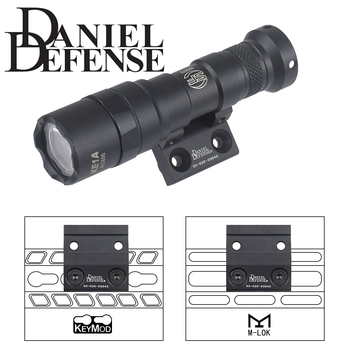 DANIEL DEFENSE M-LOK luz de explorador montaje lateral DD CNC Keymod M-LOK Rail para SureFire M300 M600 MOD PLH-V2 OKW linterna táctica - imagen 4
