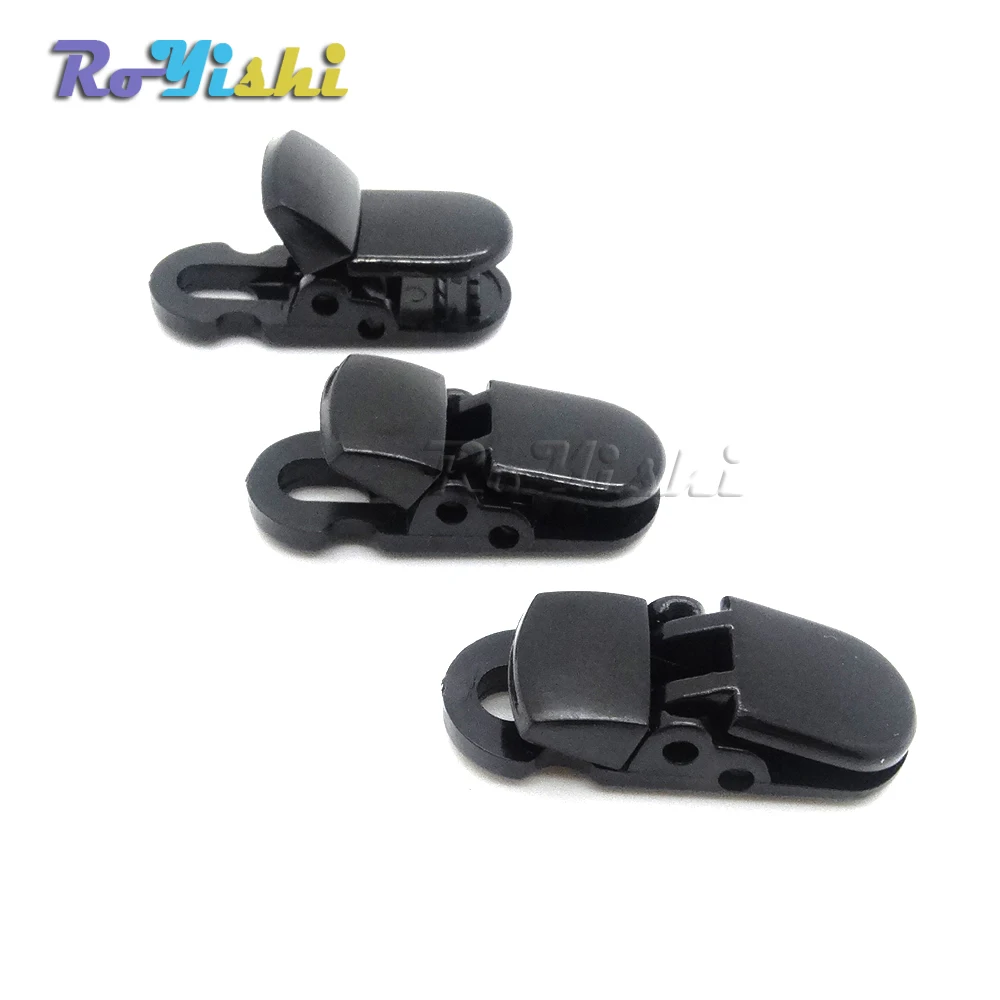 10 unids/pack 7*5mm agujero plástico tarjeta de identificación nombre etiqueta titular insignia Clip negro para cordón - imagen 4