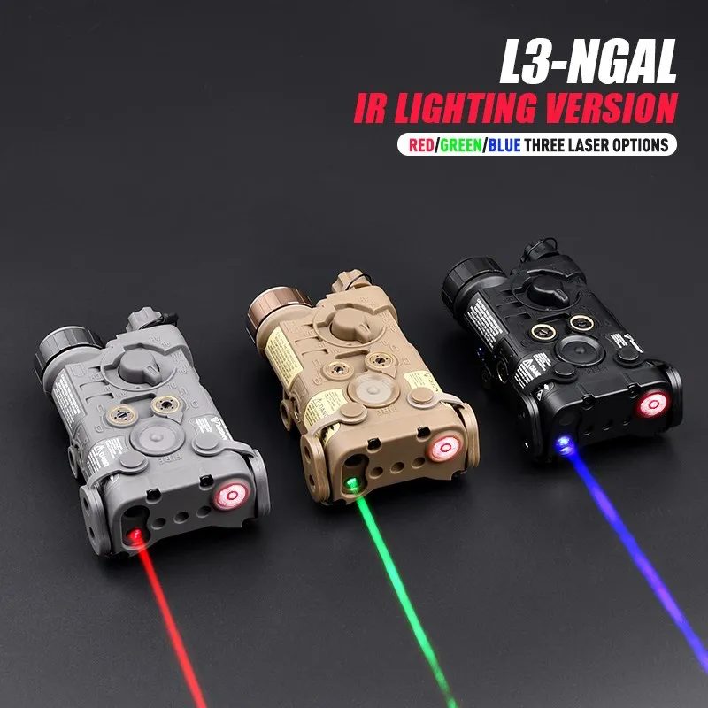 Tactica NGAL láser rojo y verde, punto IR, iluminación con puntería IR, lámpara LED para arma de explorador, accesorio Airsoft, compatible con riel Picatinny de 20mm - imagen 2