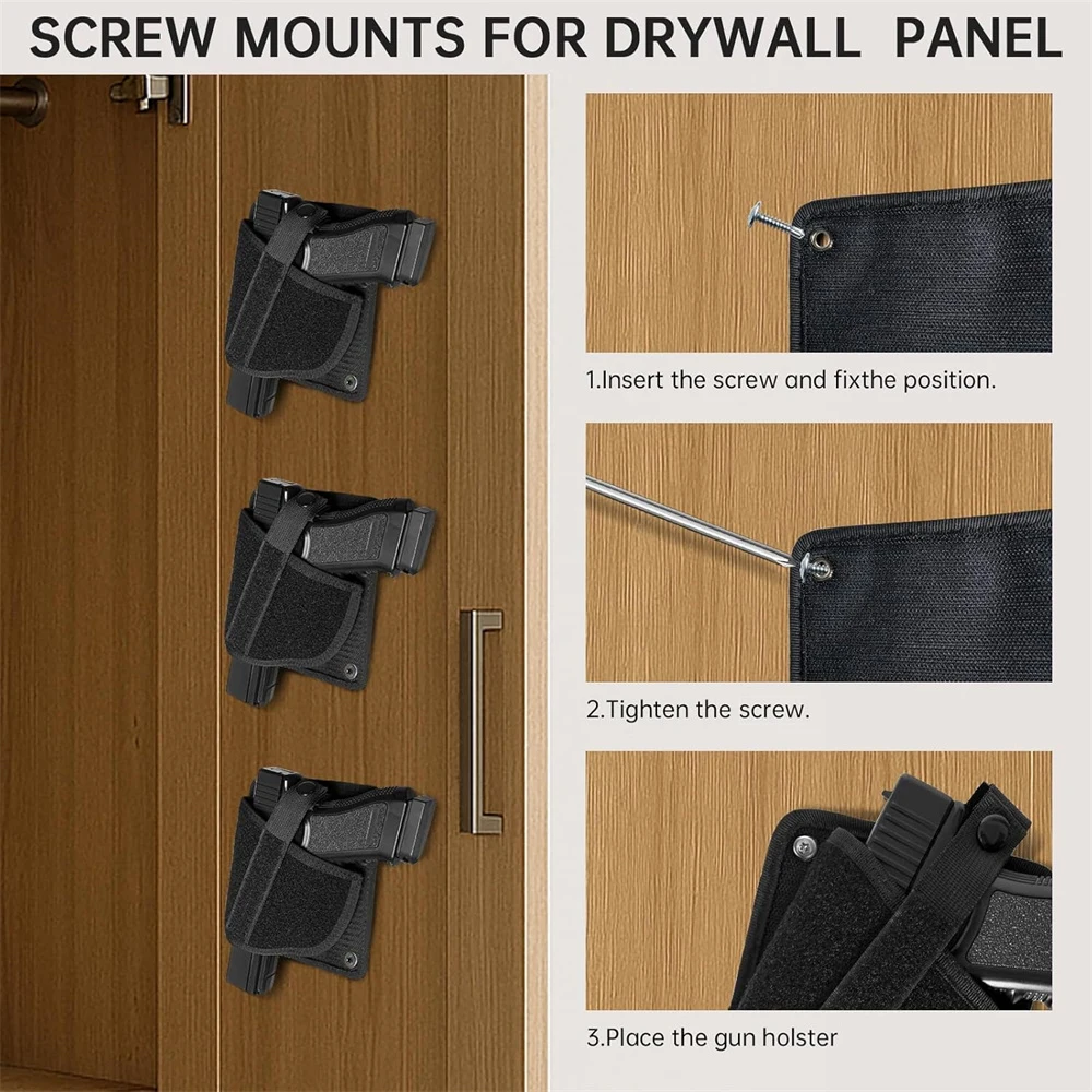 Funda táctica para pistola, funda de transporte oculta para pistola, estuche de almacenamiento para pistola con Panel, mesita de noche para coche, funda para pistola oculta - imagen 5