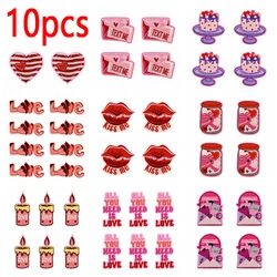 10 Uds. Venta al por mayor parche bordado de dibujos animados rosa DIY parche de decoración de amor del Día de San Valentín lindo oso hierro en parches para decoración de ropa