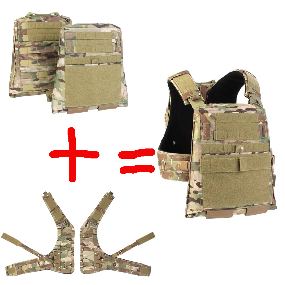 AVS portador de placas frontales, adaptador de arnés, soporte táctico, chaleco de caza