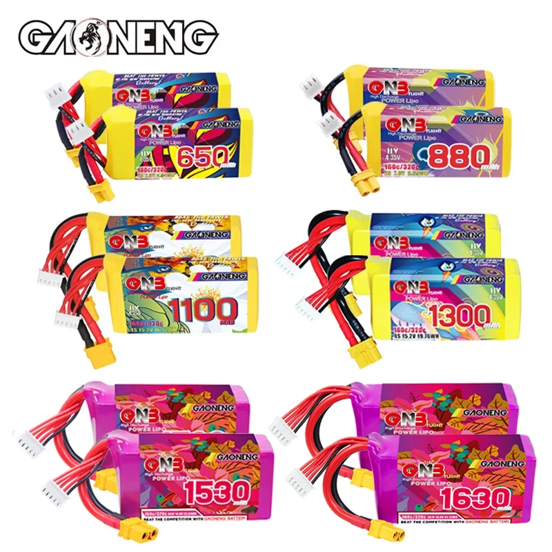 2 uds GNB 2S 3S 4S 6S 8S 160C batería Lipo recargable 650/880/1100/1300/1400/1530/1630mAh para Dron FPV avión piezas de control remoto Hobby - imagen 5