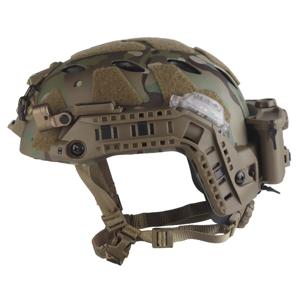 Juego de casco rápido con riel de arco Modular táctico con luz IR de riel de arco Modular, linterna LED, luz de señal doble, caja de batería - imagen 4