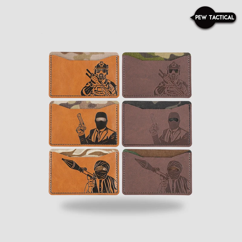 Pew-funda táctica para tarjetas de identificación, bolsa portátil para tarjetas de crédito, funda para tarjetas de identificación personalizada