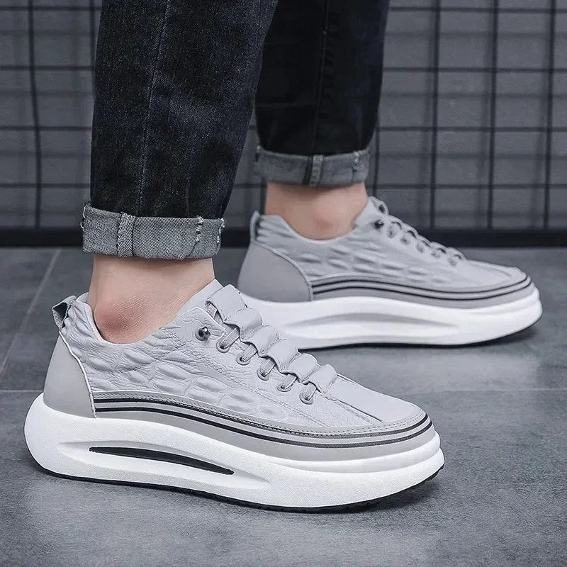 Zapatos Deportivos informales de moda para hombre, zapatillas ligeras para caminar al aire libre, zapatillas de plataforma antideslizantes, nuevos mocasines, Tenis masculinos - imagen 3
